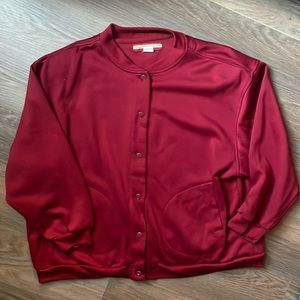 Vintage Tudor Court fleece lined Pearl snap button down cardigan sweater